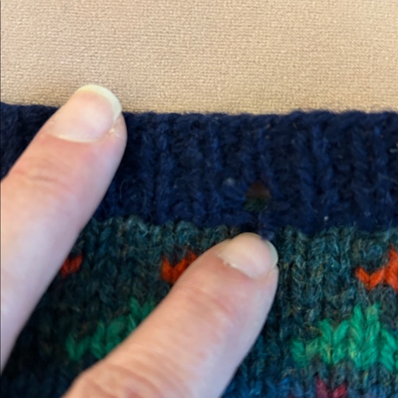 Vintage LL Bean Wool Cardigan Sweater Animals Flowers Colorful Size Large - Picture 4 of 6